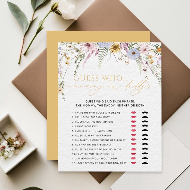 Mommy oder Daddy Girl Wildblume Baby Shower Game (Von Creator hochgeladen)