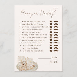Mommy oder Daddy Party Game Begleitkarte