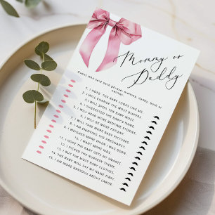 Mommy oder Daddy Pink Bow Guess Who-Spiel