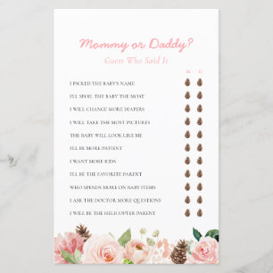 Mommy oder Daddy Pink Winter Baby Shower Game