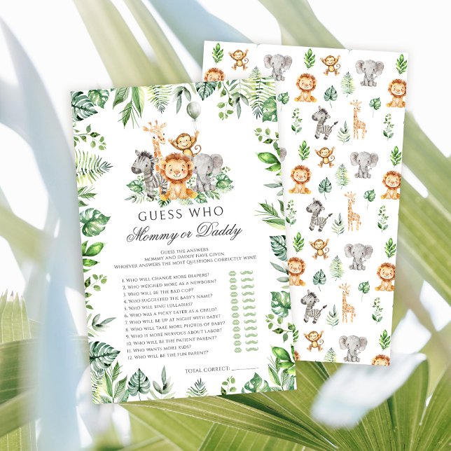 Mommy oder Daddy Safari Animals Babyduschspiele (Von Creator hochgeladen)