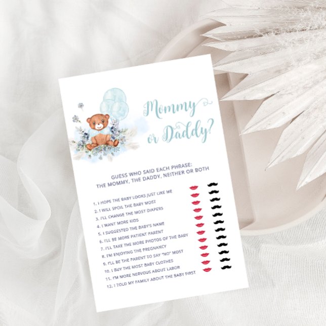 Mommy oder Daddy Teddy Bear Boy Baby Showspiel (Von Creator hochgeladen)