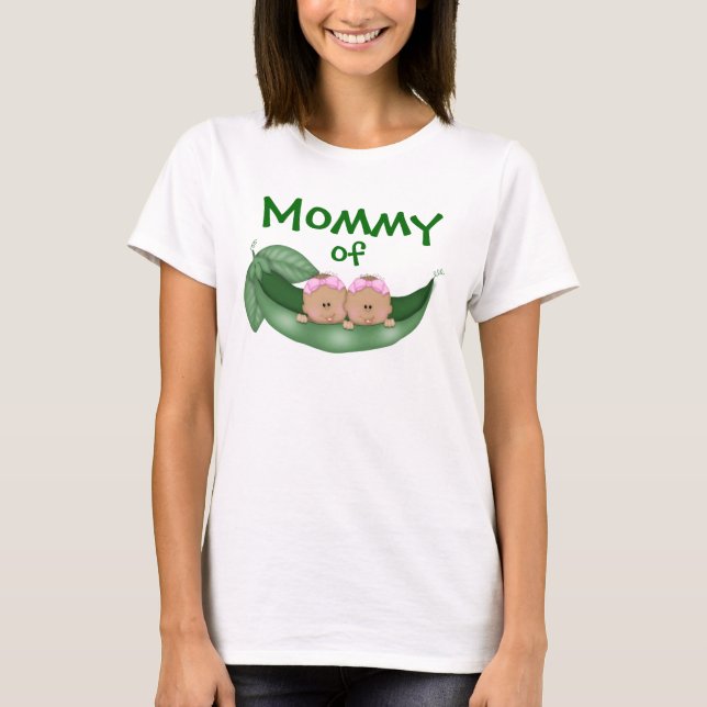 Mommy of Dark Skinned Twin Girls T-Shirt (Vorderseite)
