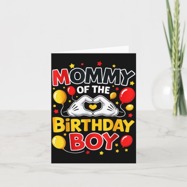 Mommy Of The Birthday Boy Family Party Birthday  Karte (Vorderseite)