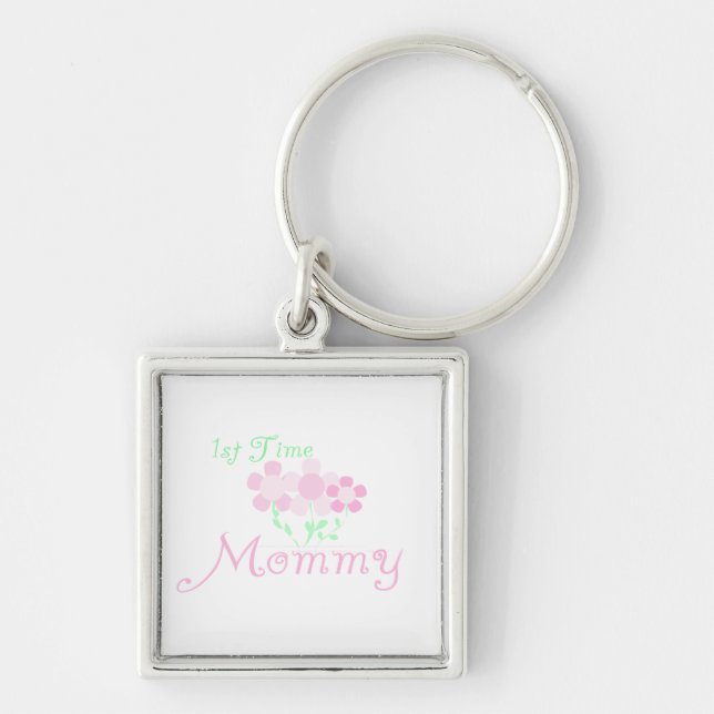 Mommy Pink Blume zum ersten Mal Geschenke Schlüsselanhänger (Vorne)