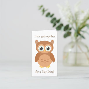 Mommy Play date hibou appelant la carte de rendez-