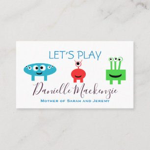 Mommy Play Date Playdate Business Calling Cards Visitenkarte