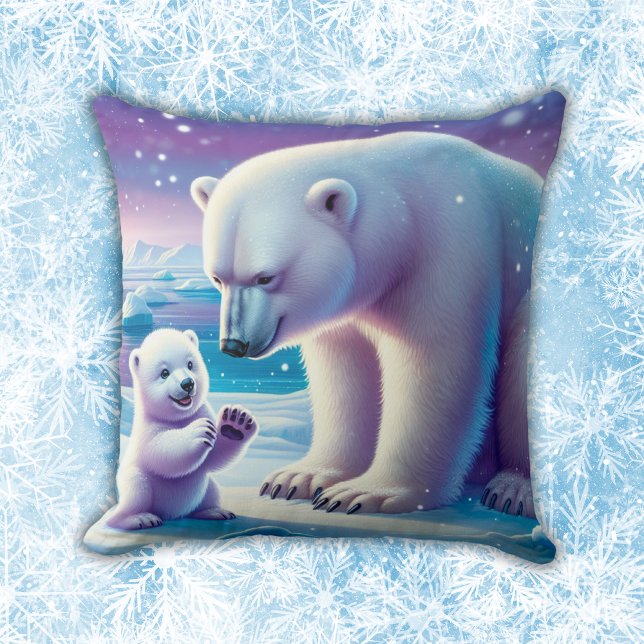 Mommy Polar Bear mit Cube | Kissen (Von Creator hochgeladen)