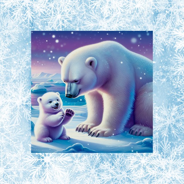 Mommy Polar Bear mit Cube | Poster (Von Creator hochgeladen)