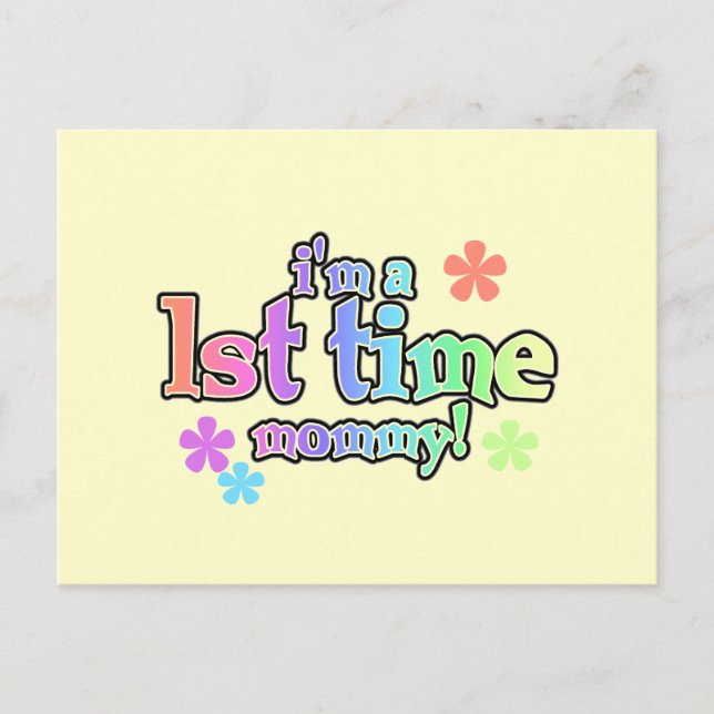 Mommy-Rainbow-T - Shirt und -Geschenke zum 1. Mal Postkarte (Vorderseite)