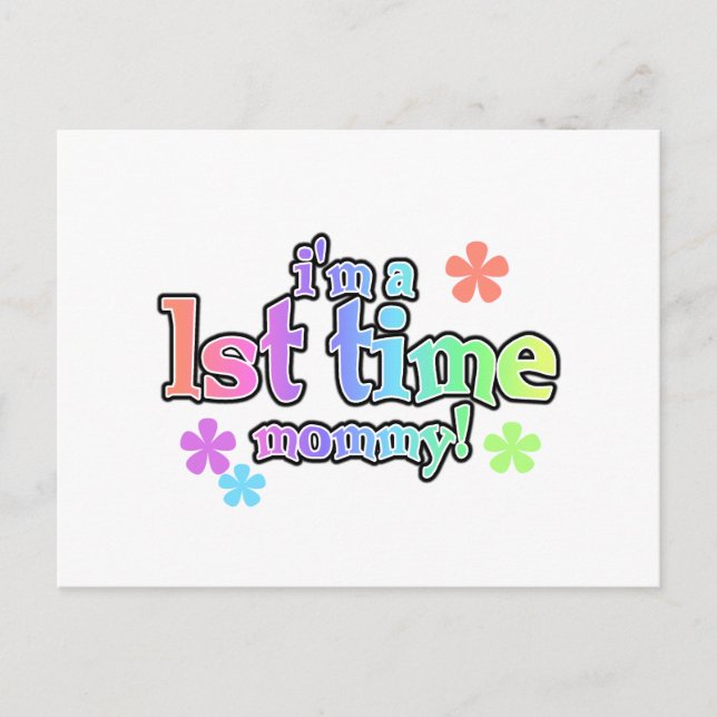 Mommy-Rainbow-T - Shirt und -Geschenke zum 1. Mal Postkarte (Vorderseite)