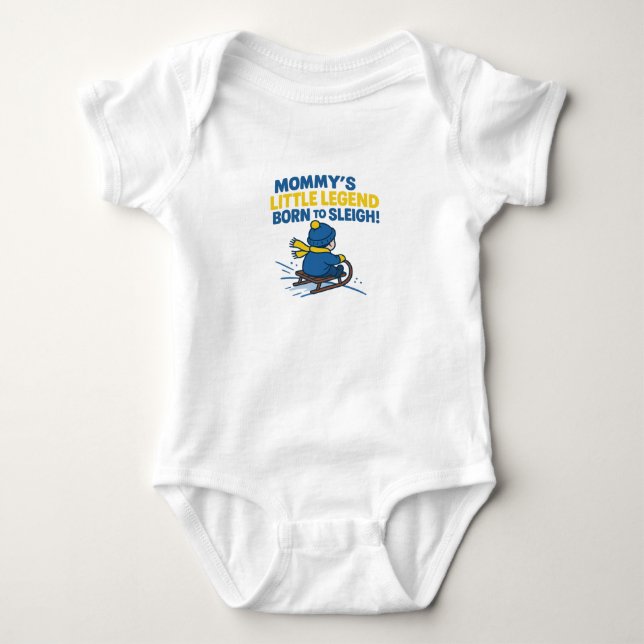Mommy’s Little Legend – Born to Sleigh Baby Strampler (Vorderseite)