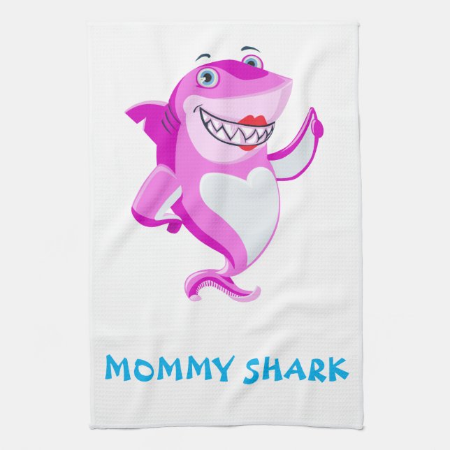 Mommy Shark Geschirrtuch (Vertikal)