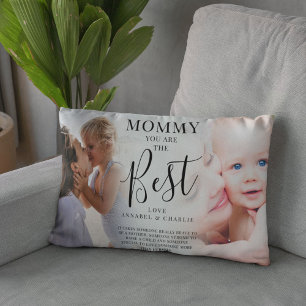 "MOMMY" Sie sind das beste 2-Foto, Name/s & Angebo Dekokissen