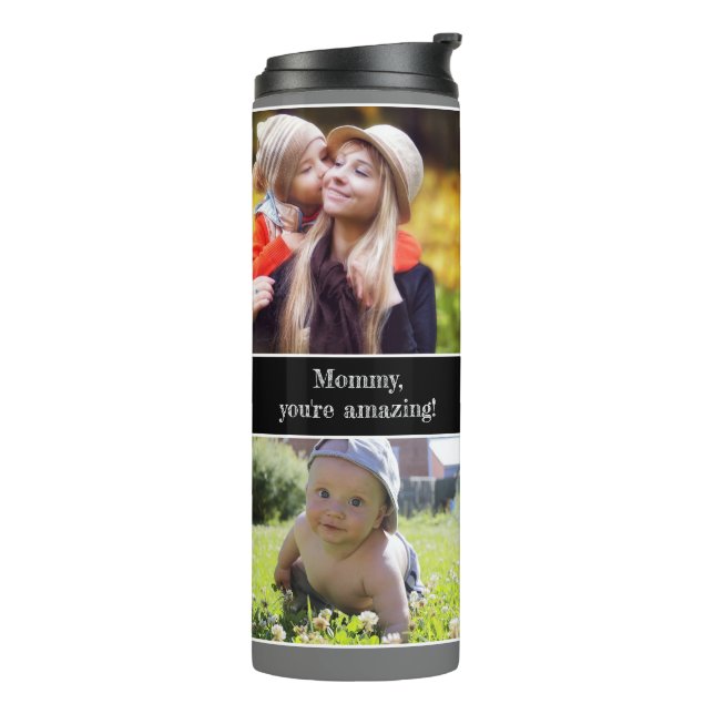 Mommy Sie sind Phantastisch Foto Collage Custom Thermosbecher (Nach links gedreht)