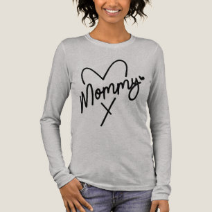 Mommy Simple Modern Script Typografy Heart Tri-Blend Shirt