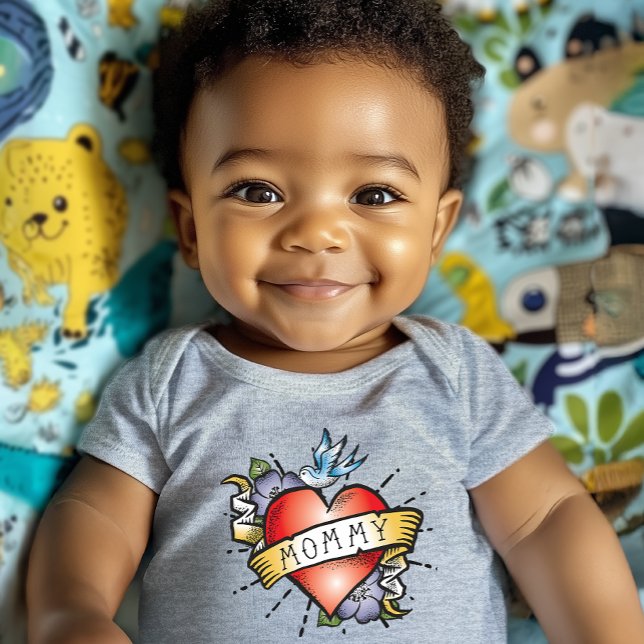 Mommy Tattoo Baby Strampler (A Mommy tattoo right on his / her little chest! It will make a beautiful gift for new moms.)