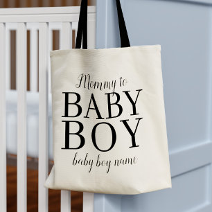 Mommy to Baby Boy Name Junge Mutter Tote Bag Tragetasche