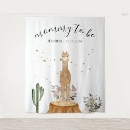 Mommy to be alpaca backdrop wandteppich