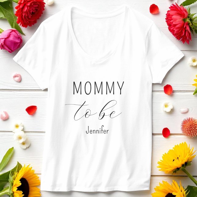 Mommy to Be Baby Shower Minimalistisch T-Shirt (Von Creator hochgeladen)