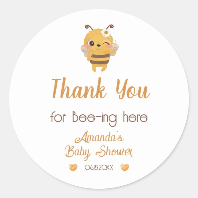 Mommy to be Baby Shower Vielen Dank Runder Aufkleber (Vorderseite)