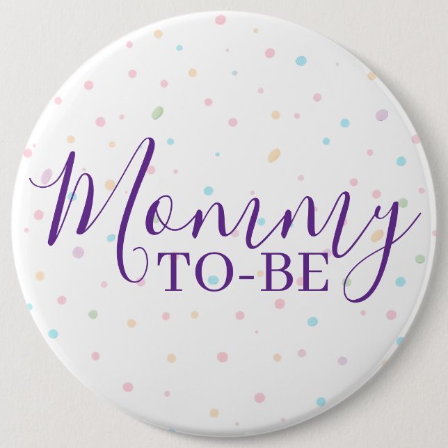 Mommy-to-Be Baby Sprinkle Pastel Confetti Button (Vorderseite)
