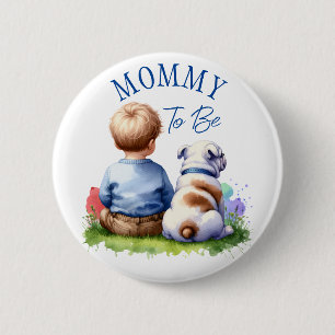 Mommy to be Baby - und Bulldogge - Babydusche Button