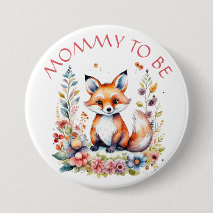 Mommy to be   Babyfox und Blume Kinderdusche Button