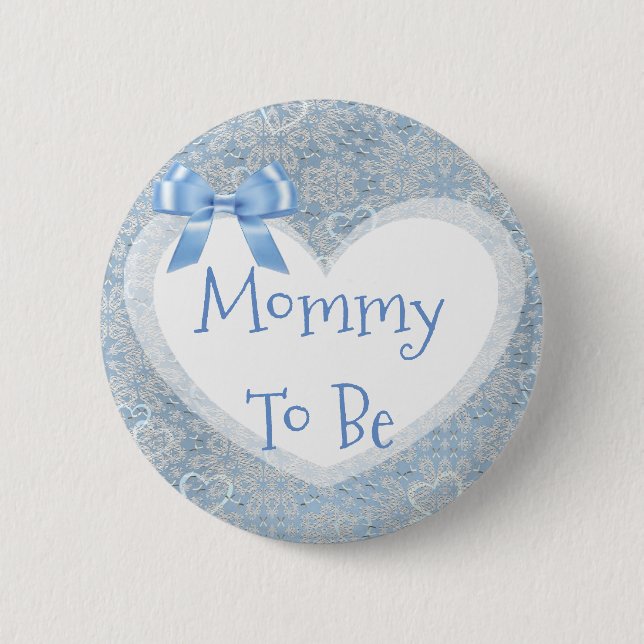 Mommy to be Blue Baby Shower Button (Vorderseite)