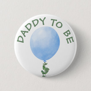 Mommy to be Blue Balloon Baby Shower Button