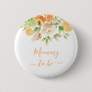 Mommy to be Gelb Rose Blumengrün Neue Mutter Button