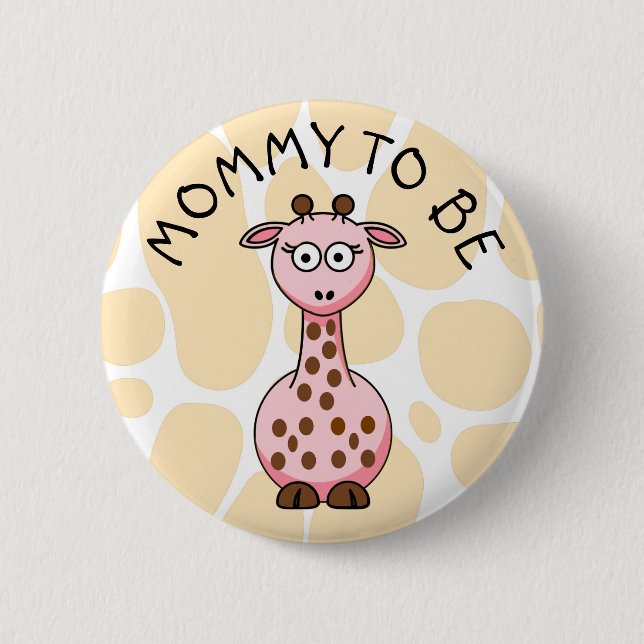 Mommy to be Giraffe Baby Shower Schaltfläche Button (Vorderseite)