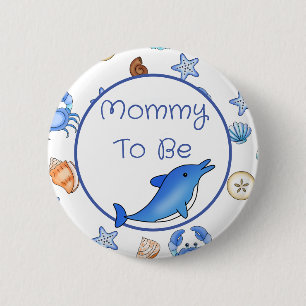 Mommy to be   Kinderdusche im Beach Theme Button