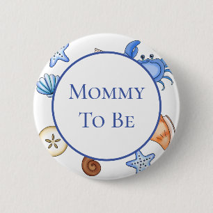 Mommy to be   Kinderdusche im Beach Theme Button