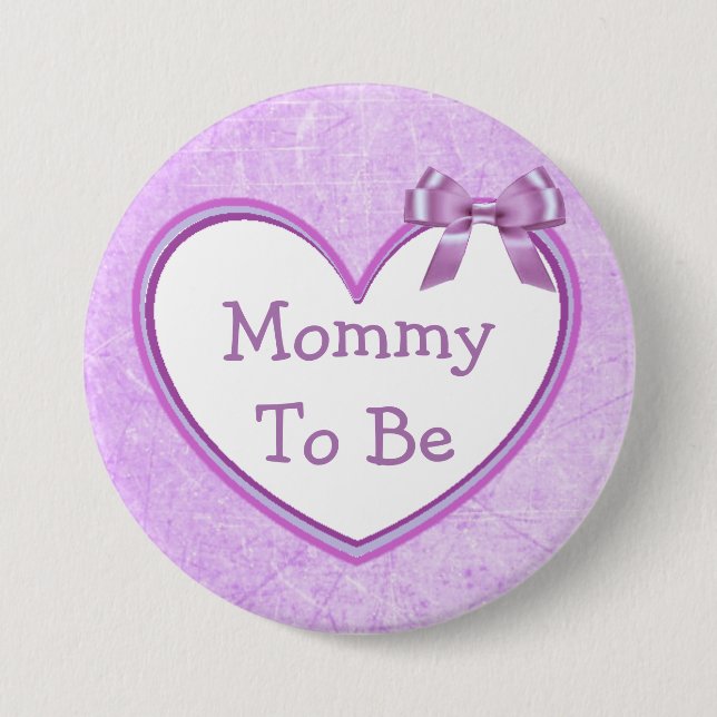 Mommy to be Lila Baby Shower Button (Vorderseite)