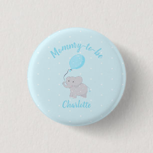 Mommy-to-be Niedlich Elephant Baby Shower Boy Button