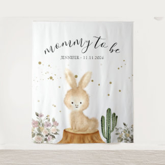 Mommy to be rabbit bunny backdrop wandteppich