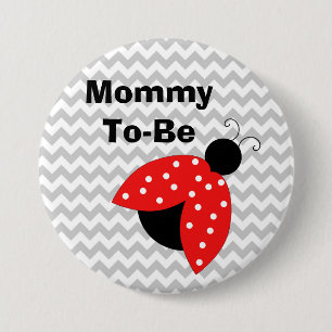 "Mommy to be" Red Ladybug Baby Showbutton Button