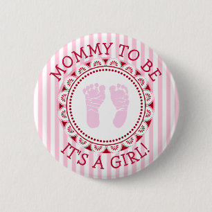 "Mommy to be" rosa Babydusche Button