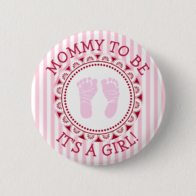 "Mommy to be" rosa Babydusche Button (Vorderseite)