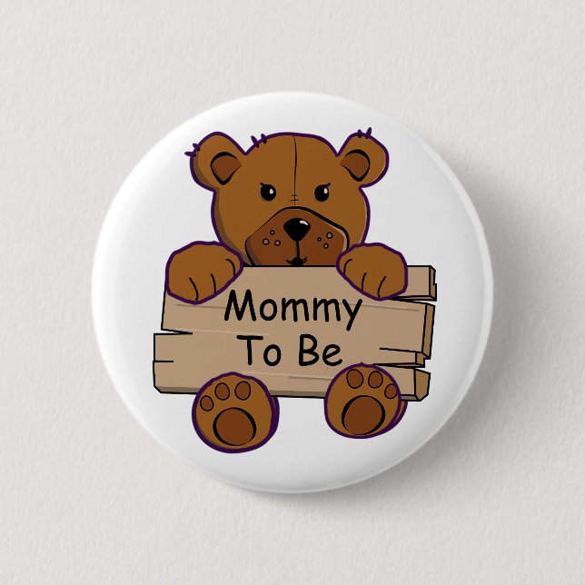 Mommy to be Teddy Bear Baby Shower Button (Vorderseite)