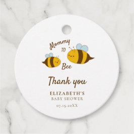Mommy to Bee Baby Dusche Danke Niedlich Gelb Geschenkanhänger