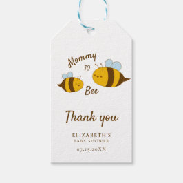 Mommy to Bee Baby Dusche Danke Niedlich Gelb Geschenkanhänger