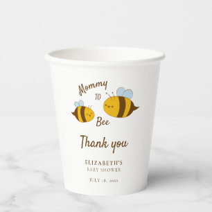 Mommy to Bee Baby Dusche Danke Niedlich Gelb Pappbecher