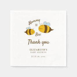 Mommy to Bee Baby Dusche Danke Niedlich Gelb Serviette