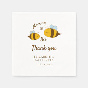 Mommy to Bee Baby Dusche Danke Niedlich Gelb Serviette