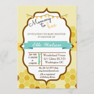 Mommy to Bee Baby Shower Invitations
