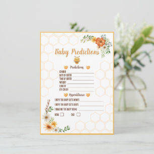 Mommy to Bee Baby Shower Predictions Game Begleitkarte