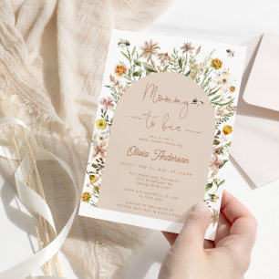 Mommy to bee Boho Floral Baby Dusche Einladung