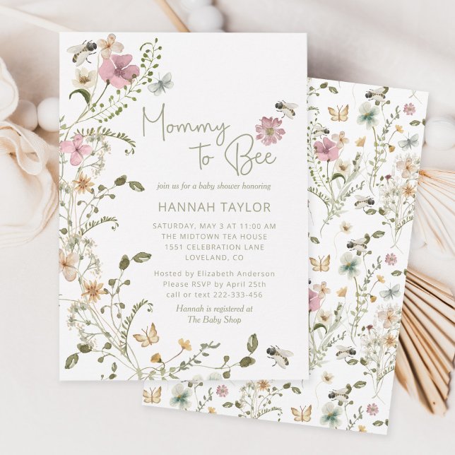 Mommy to Bee Floral Baby Shower Einladung (Von Creator hochgeladen)